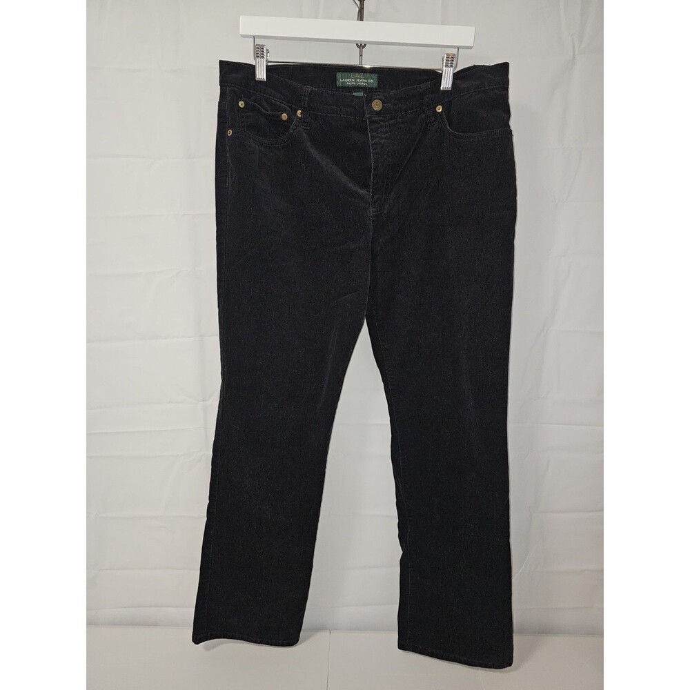 LRL Ralph Lauren Jeans Women’s Size 16 Black Classic Straight Corduroy 5-Pocket